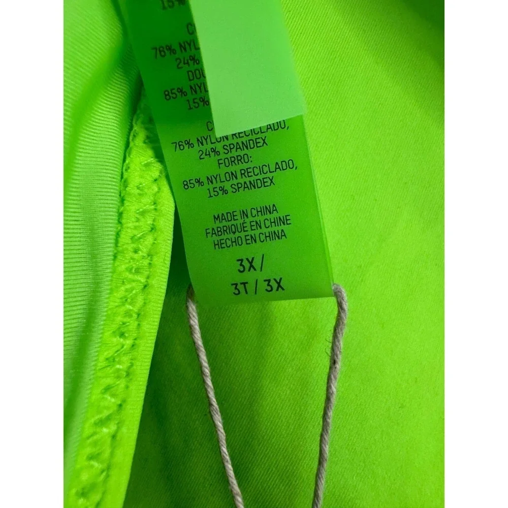 SKIMS Neon Green Recycled Swim Long Sleeve Shrug Top 3X‎ Cover Up